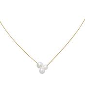 Triplet Gold and Pearl Neckwire