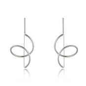 Silver Swirl Drop Earrings image