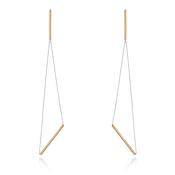 Gold Triangular Drop Earrings image