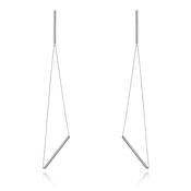 Silver Triangular Drop Earrings image
