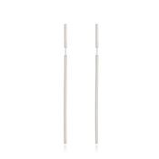 Silver Slim Drop Earrings image