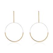 Gold Circular Drop Earrings image