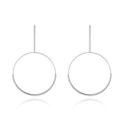Silver Circular Drop Earrings image