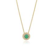 Green Tourmaline Double Halo Pendant image
