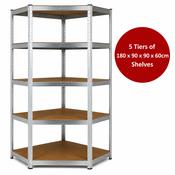 Boltless 5 Layer Corner Shelving / Racking Unit - 180 x 90 x 90 x 60cm image