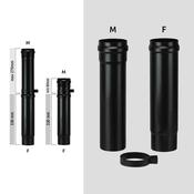 Pellet Flue Adjustable Length 350 - 580mm  - ⌀ 100mm Diameter - Flexible Fit