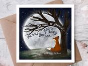 Fox Under The Moon - 'Be Kind to Yourself' Encouragement Card Fox Under The Moon