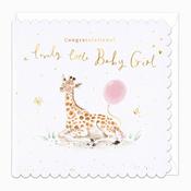 Whistlefish - G500 - Giraffe Baby Girl Card