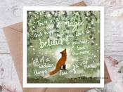 Fox Under The Moon - "Believe" Congratulations &amp; Encouragement Card by Fox Under