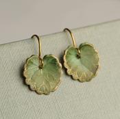 Silk Purse, Sow's Ear - Olive Green Willow Leaf Earrings: Include Gift Box