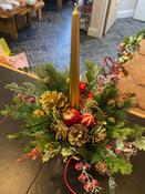 A Red &amp; Gold Artificial Christmas Large Candle Display