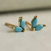 Silk Purse, Sow's Ear - Turquoise Petal Stud Earrings