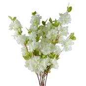 Leaf Design UK LTD - Pack of 6 x Artificial Flowers White Blossom Stem 100cm