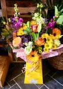 A Bright orange &amp; yellow toned Fresh Flower Bouquet