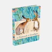 The Gifted Stationery Company - Notecard Wallet - Kissing Hares B
