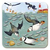 Emma Ball Ltd - Diving Puffins Coaster