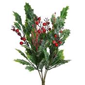 Floratexx - Ilex bush with snow 35 cm green-red