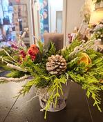 A Bespoke Christmas Table Centrepiece Thick Candle Displays