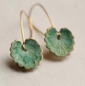 Silk Purse, Sow's Ear - Green Clover Leaf Earrings: Include Gift Box
