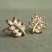 Silk Purse, Sow's Ear - Vintage Leaf Jewel Stud Earrings