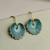 Silk Purse, Sow's Ear - Navy Blue Leaf Earrings: Include Gift Box