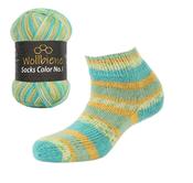 Wool Bee Socks Color Sock Wool 100gr 4-fold knitting: 46 turquoise green yellow