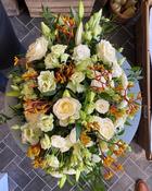 Funeral Wreath - White and Citrus accents
