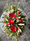 Grave Wreath - Red and Pale Pinks