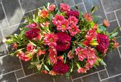 Grave Wreath - Cerise and Blush Pinks