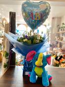 A Baby Blue Flower Bouquet package