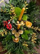 A Christmas Fresh Red &amp; Gold Table Centrepiece Display
