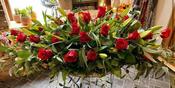 Casket Wreath of Red Roses