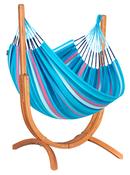 Udine Hammock Chair with Eucalyptus Stand - outdoor / wave