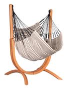 Udine Hammock Chair with Eucalyptus Stand - organic-cotton / zebra