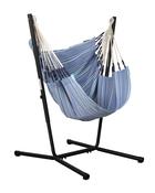 Fiji Hammock Chair with Steel Stand - organic-cotton / basic / azure