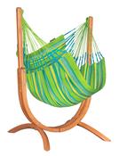 Udine Hammock Chair with Eucalyptus Stand - outdoor / lime
