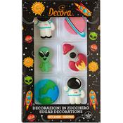 Astronauts &amp; Aliens Sugar Decorations Pk 6