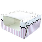 Pink Spots &amp; Stripes Cake Box - 10" X 5"