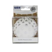 Silver Polka Dot Foil Lined Cases Pk 30 PME