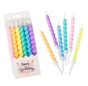 Chunky Twist Pastel Candles Pk 6 image