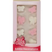 Pink &amp; White Sugar Bows Pk 8