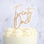 Twenty One Cake Topper Gold   - SWEET STAMP image