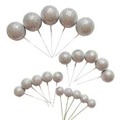 SUGAR SISTERS - Silver Glitter Cake Balls Pk 20