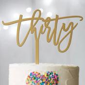 Thirty Cake Topper Matt Gold   - SWEET STAMP image