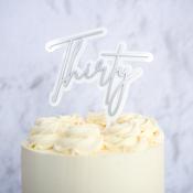 Thirty Cake Topper Silver   - SWEET STAMP