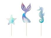 Mermaid Cake Toppers Pk 3