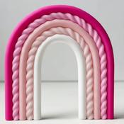 SUGAR SISTERS - Small Rainbow Hot Pink Topper