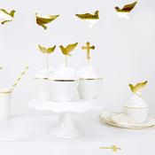 Gold Communion Cupcake Card Toppers