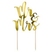 CAKE TOPPER MR&amp;MRS - GOLD image
