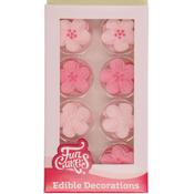 Pink Flowers Mix Sugar Decorations Pk 24